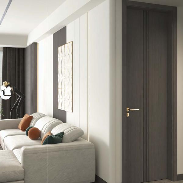 MDF Beige Wooden Texture Melamine Interior Room Door