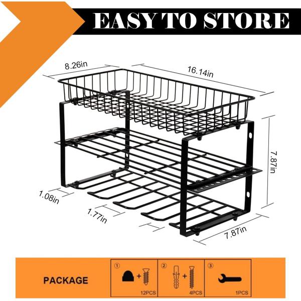 Power Tool Organizer Storage Rack Garage Wall Mount Cordless Drill Holder Utility Tool Shelf