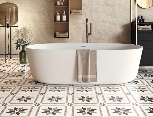 AAA 20x20cm Porcelain Floor Tile 8.5mm White Body Green Orange