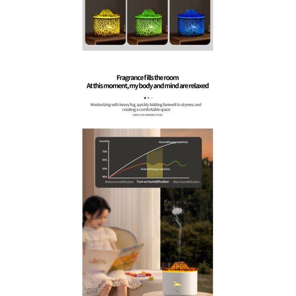 OEM Creative Flame Aroma Humidifier Ultrasonic Essential Oil Diffuser 320ml Capacity