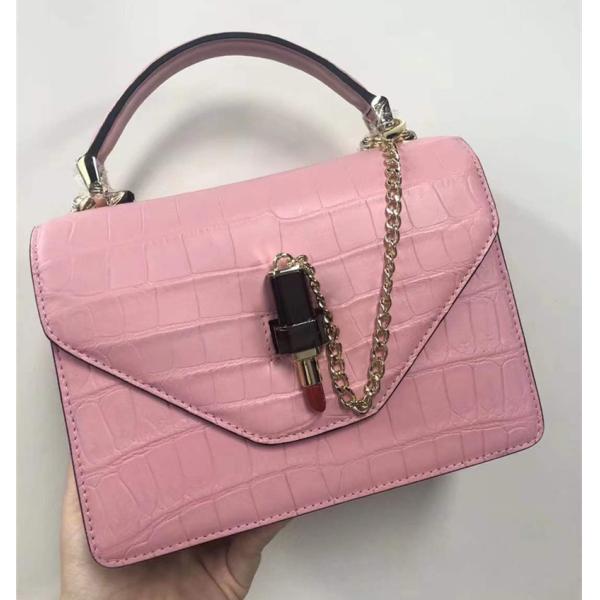 Authentic Crocodile Belly Skin Women Small Orange Purse Lady Chain Handbag Genuine Alligator Leather Female Shoulder Bag