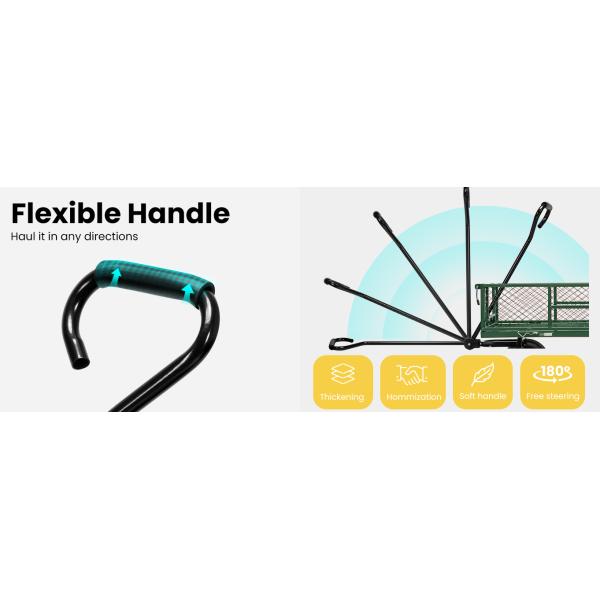 Outdoor Garden Heavy Duty Utility Portable Large Capacity Camping Collapsible Wagon Cart With All-Terrain Wheels