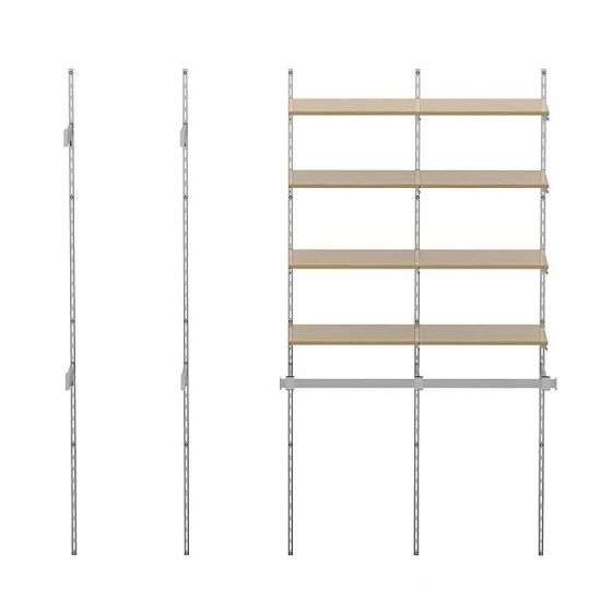 Adjustable Wall Mounted Supermarket Rack for Clothes Retail Shops Capacity 380kg