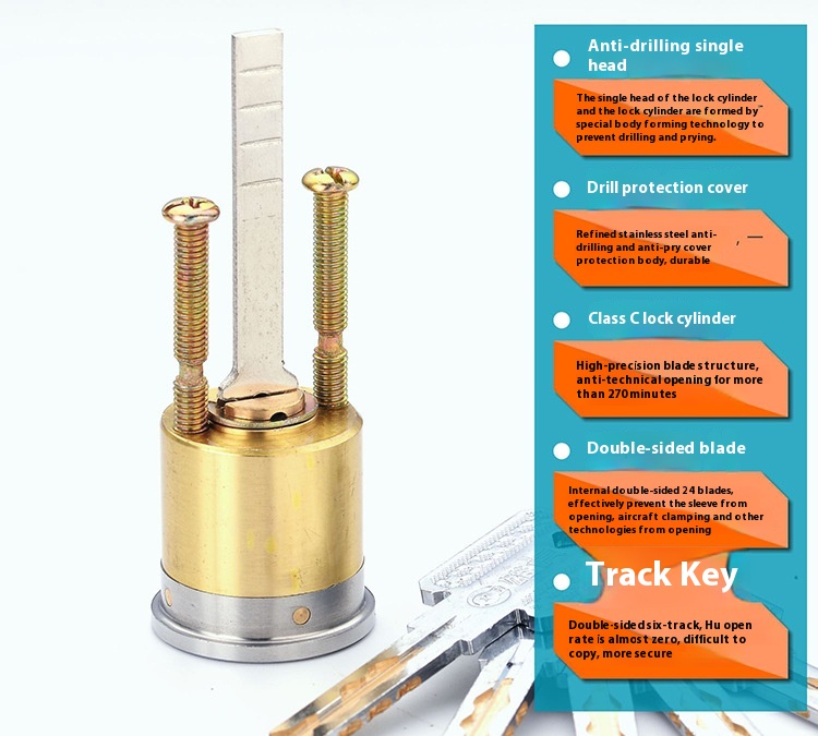 Modern Design Anti-Theft Security Door Lock Full Copper Waterproof B-Grade Core Universal for Old Modern Apartments Finished