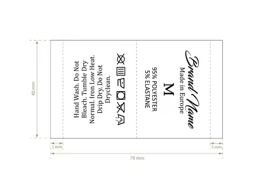 Satin Silk Printed Clothing Labels Woven Shirt Neck Tags Care Labels For Garments