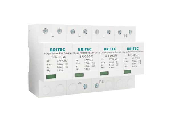 Thermoplastic Spd Surge Protector IP20 4 Pole Lightning Arrester Surge Protection Devices