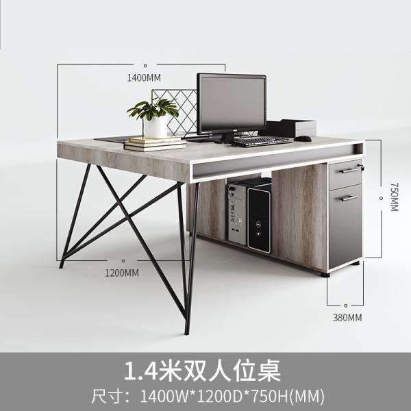 Solid Wood Industrial Style Office Staff Desk with Customized Colors and Mail Packing