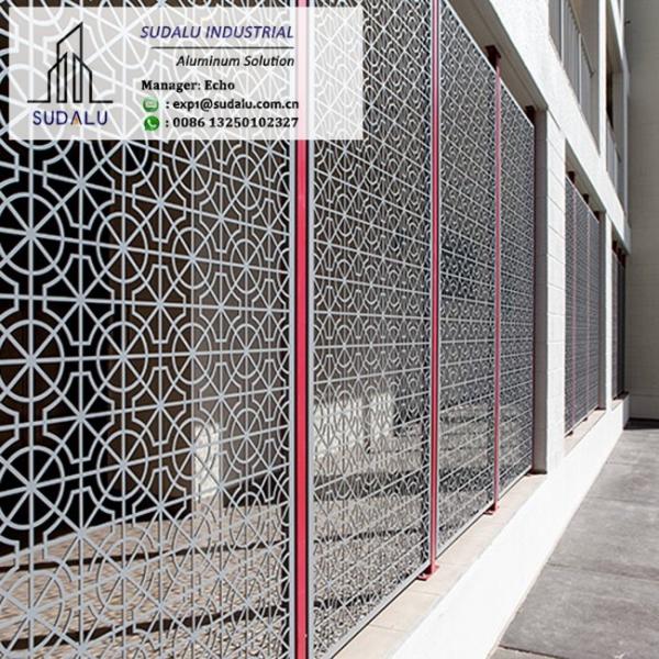 SUDALU RAL Outdoor Laser Cut Decoration Aluminum Sheet Metal CNC Laser Cut Perforated Panel