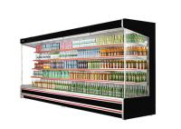 O refrigerador aberto de Multideck do preto do supermercado da grande capacidade com automóvel do diodo emissor de luz degela