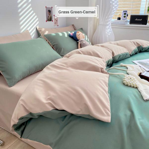 Woven Cotton Solid Color Bed Sheets Set Three-Piece Four-Piece Bedding Collections