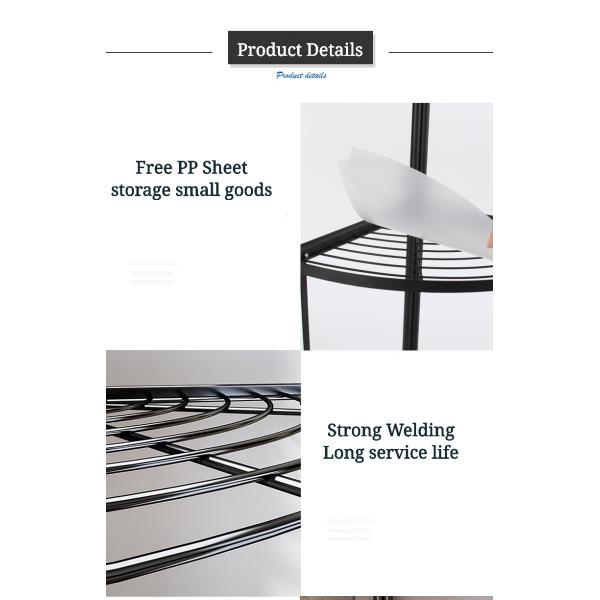 Household Multilayer Metal Kitchen Rack Floor Pot Foldable Corner Shelf