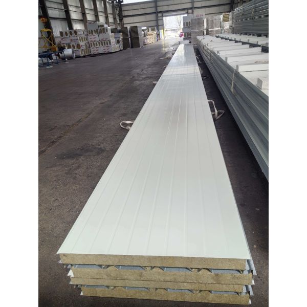 Rockwool Roof Sandwich Panel with 12 Meters Length, 0.035 W/m·K Thermalconductivity and Grade A Fireproof for Energy Insulation