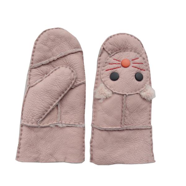 Children Winter Leather Mitten Gloves Classic Plain Style Eco - Friendly