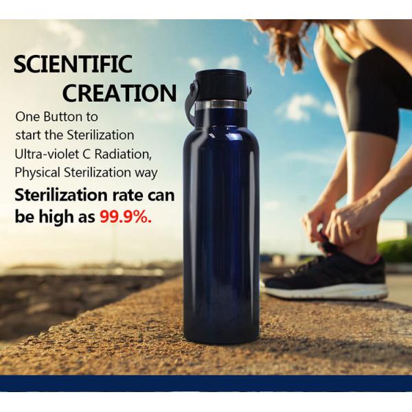 Gobelet isotherme en acier inoxydable stérilisé aux ultraviolets (UV) personnalisé, avec poignée, pour sports de plein air, bouteille à large ouverture, gobelet isotherme stérilisé par le fabricant