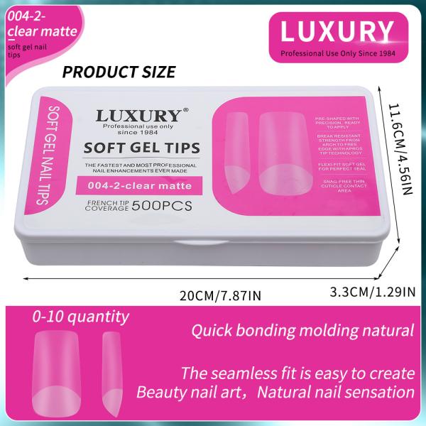 500PCS/Box French Press on Nails Fake Nail Tips for Extension Nail Manicure