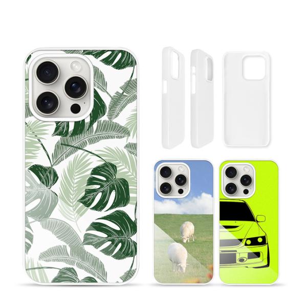 Casillas para teléfonos celulares de plástico sublimación imprimible con hoja de aluminio para iPhone Samsung Huawei