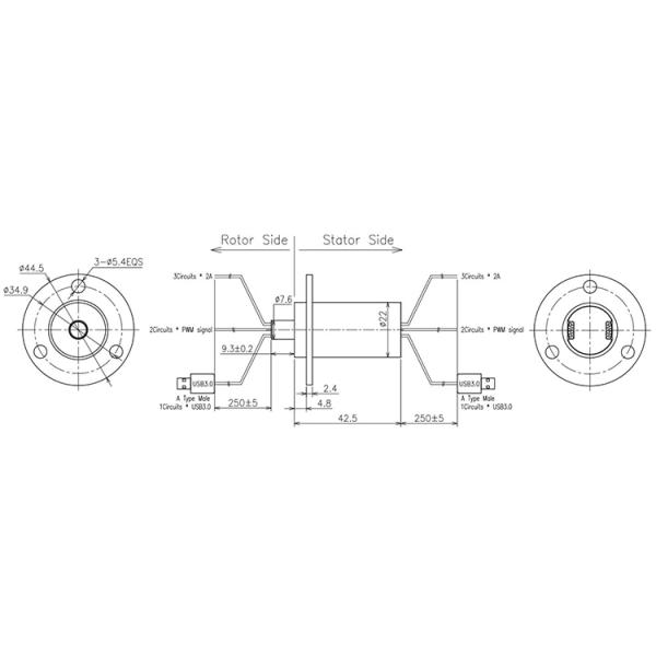 USB 3.0 Capsule Slip Ring plastic Housing Fast Transmission Rates With PWM Signal