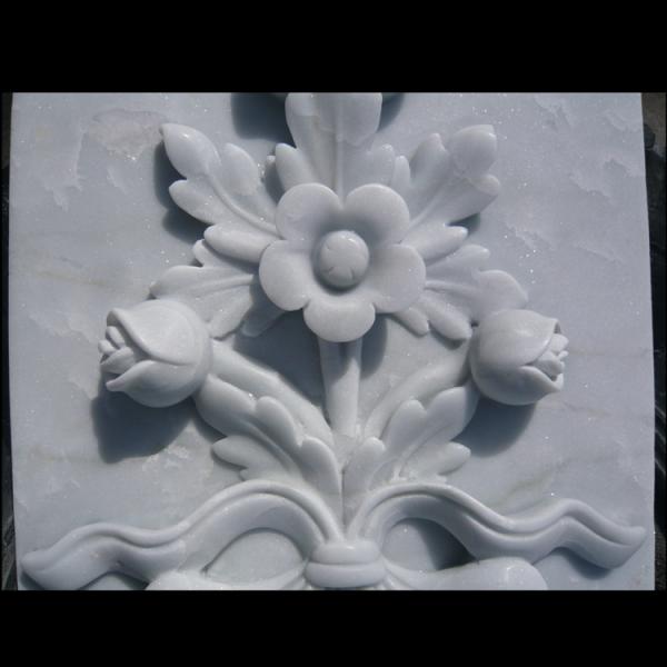 Marble stone relief wall flower carving panels with polished,China stone carving Sculpture supplier