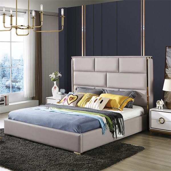 Double Golden Lined Hotel Luxury Bed