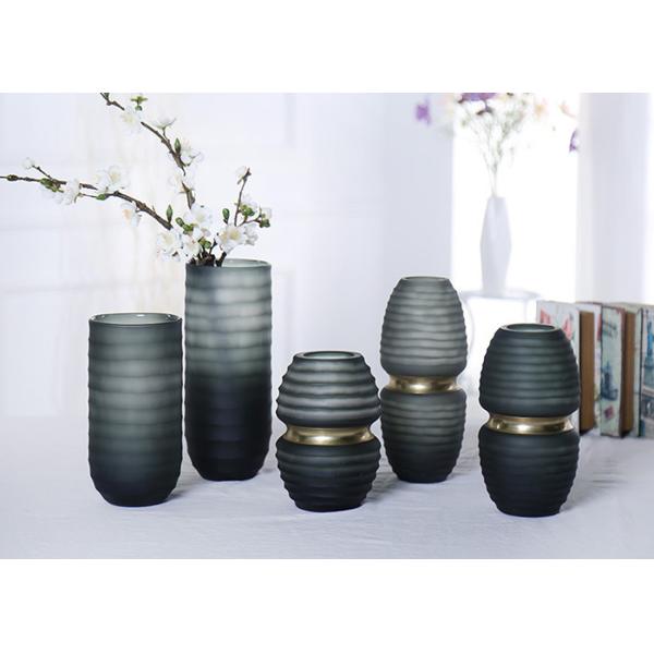 Dirección superficial de Gray Decorative Glass Vases Polished de la pendiente