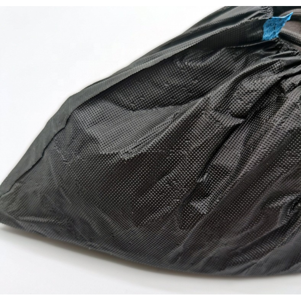 Haixin Health Black Dust-proof Overshoe with LOGO Custom Disposable Shoecover Protective Medical Anti-slip Shoe Covers Wholesale