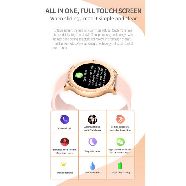 Браслет фитнеса Falsh 32mb Smartwatch экрана касания BT4.0 1.09in Tft умный