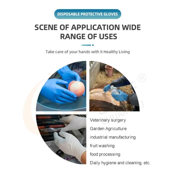 Противоскользящие 9 дюймовые одноразовые нитрильные экзаменационные перчатки