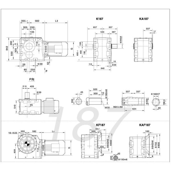 79 Kilowatt 90 Degree High Efficiency Helical Bevel Gearbox Reducer Gear Motor for Industrial Machinery