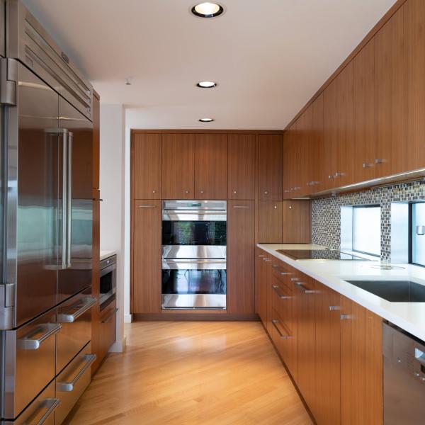 Brown Wood Veneer  Kitchen Cabinet Complete Full Home Custom