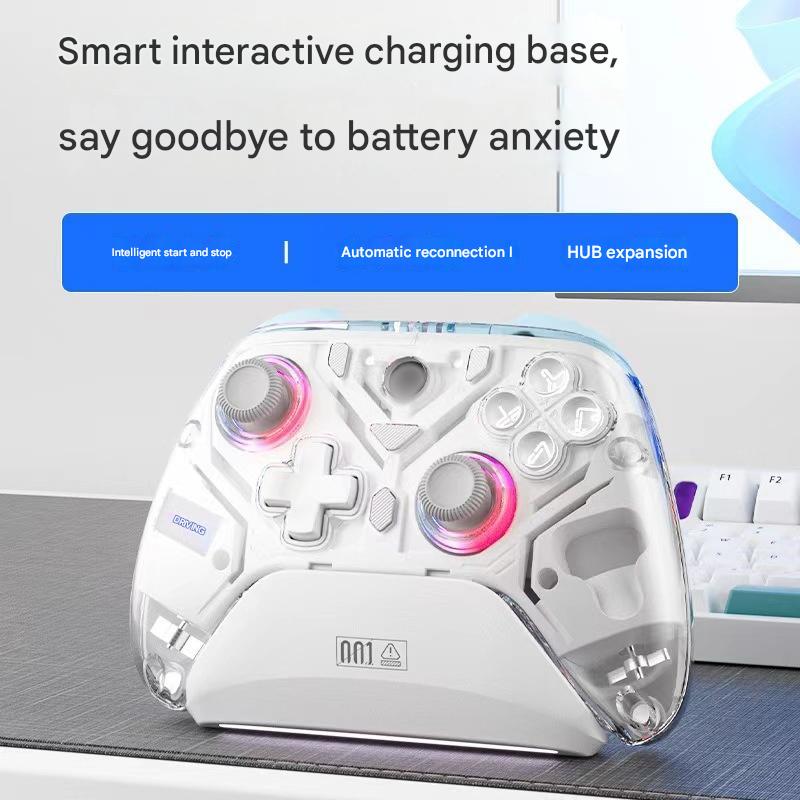 ABS Wireless Gamepad for Nintendo for Switch Lite OLED 2 Motion Sensing Vibration & Rapid Fire Back Buttons Transparent PC
