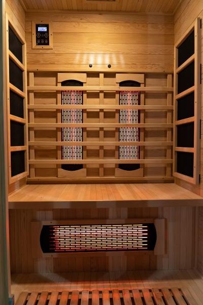 Wooden Indoor 1750W 2 Person Infrared Sauna Low EMF