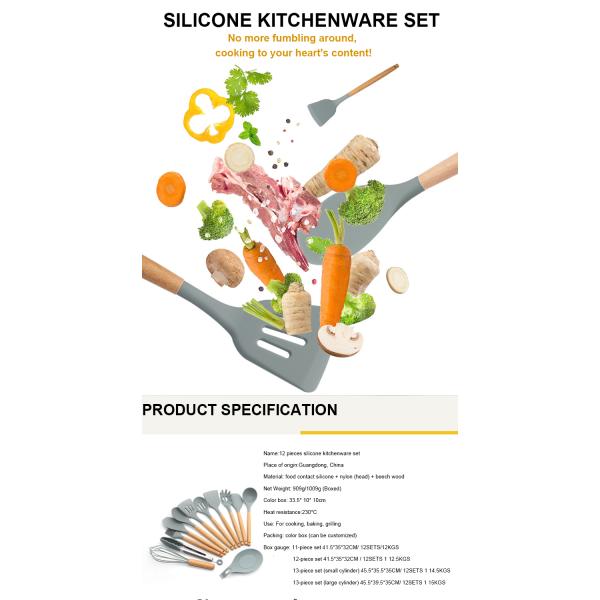 не шпатель силикона ручки 13Pcs установил с деревянной ручкой