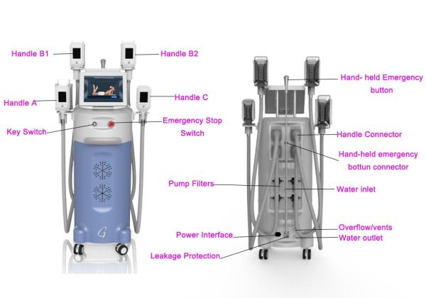 4 Handles Weight Loss Cryolipolysis Slimming Machine / Body Shaping Fat Burner Equipment