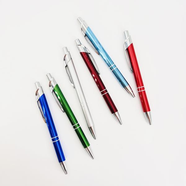 Papelería de la escuela Colorida Prensa de bolígrafo de metal 1.0mm Clip de plata bolígrafo portátil Imprimir logotipo