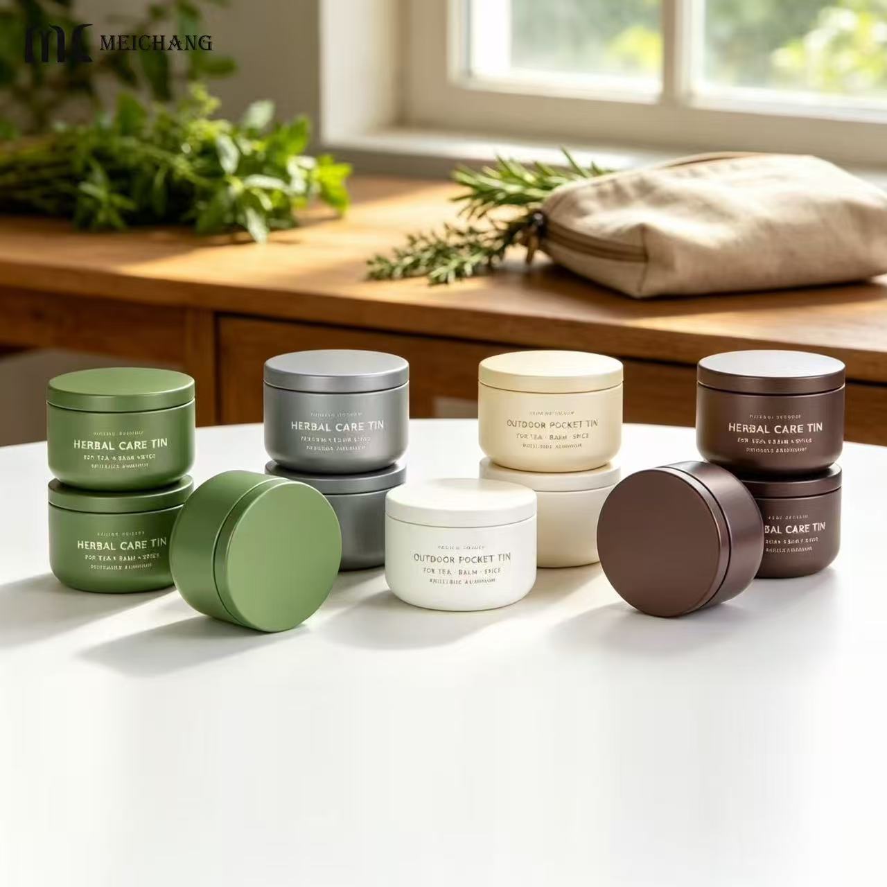 5-15g Refillable Aluminum Tin Jar with Screw-Top Lid for solid balm and skincare packaging(MC-807）