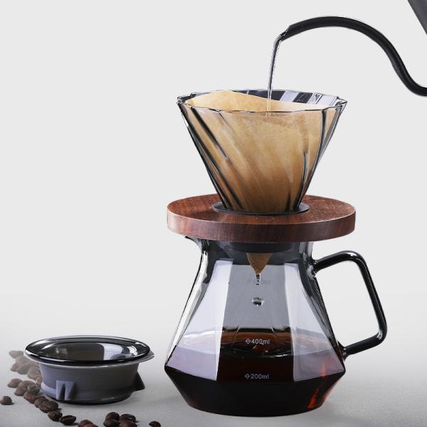 Borosilicate Glass Coffee Pot Heat-Resistant Pour over Espresso Filter Dripper Cup