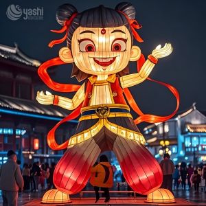 Traditional Chinese Festival Nezha Lantern for Outdoor Light Exhibition