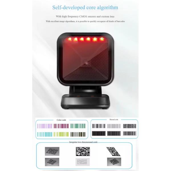 2D Omnidirectional Barcode Scanner QR Code Desktop Barcode Reader for Supermarket Auto Sense Data Matrix PDF417 1D 2D Scanners