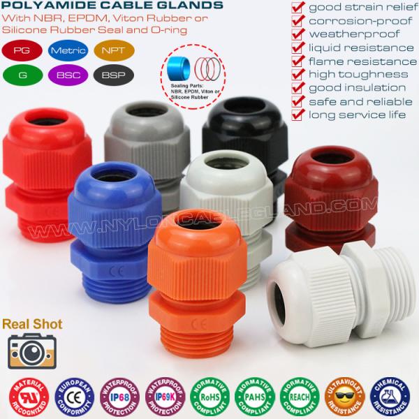 Metric & PG Type Plastic Strain Relief Cord Grips (Strain Relief Fittings) with IP68 Watertight Protection