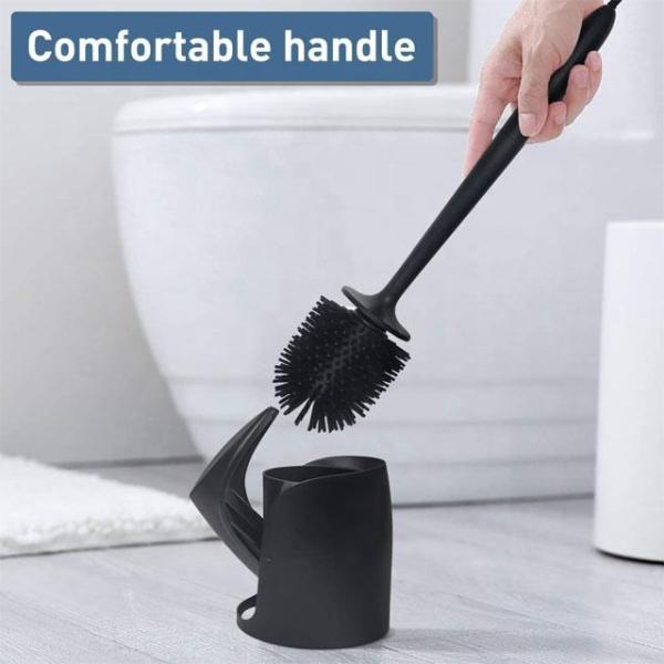 Eco Friendly 53*12.6cm Silicone Toilet Bowl Brush Round Flex Bathroom Magic