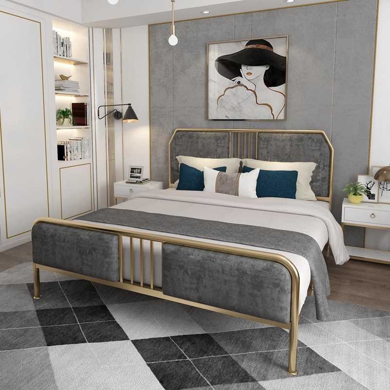 Sophisticated Tufted Metal Bedroom Furniture Set with Display Stand and Bunk Bed