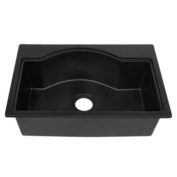 Раковина сельского дома кварца 550 градусов составная черная с Faucet 2