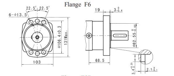470rpm Motor Orbital Gerotor OMS 160 CM3 Eixo 1.1/4 Magneto Flan 14spline