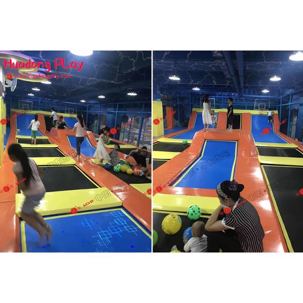 Commercial Grade Trampoline Park Equipment , Indoor Rectangular Trampoline 200sqm