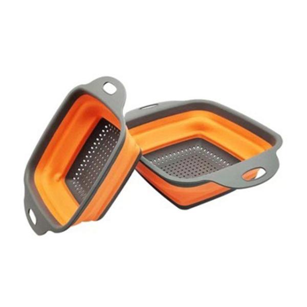 Ferramentas dobráveis da cozinha das cestas do armazenamento do silicone do escorredor 24.5x18.5cm do produto comestível