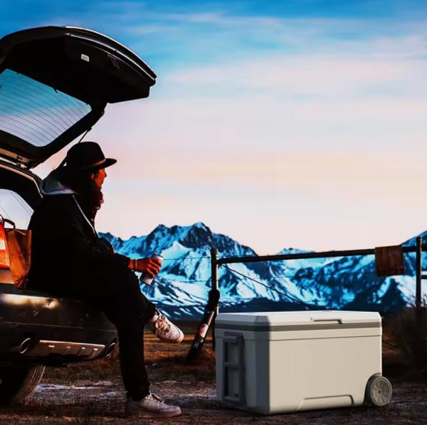 120L Rotomolded Ice Cooler Box with Wheels 48h Cold Storage