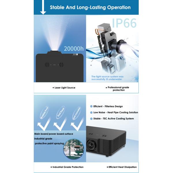 Flyin 5500 Lumen DLP Laser Projector WUXGA High Resolution 4K Active 3D Presentation 0.8 DMD Chip For Precise Imaging Manual Focus Lens Shift For A Flexible Projection Experience