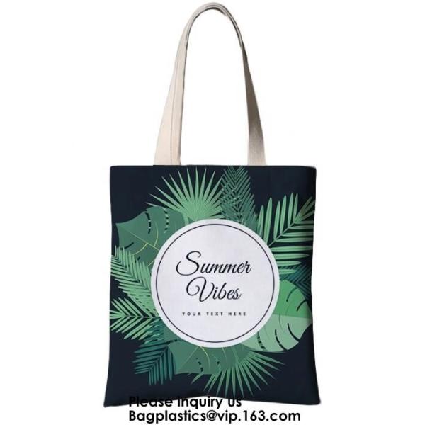 Printing Palm Leaf Canvas Bag Cotton Canvas Handle Tote Bag Cotton Bag Customized Cheap Eco Silk Screen Printing Logo Re