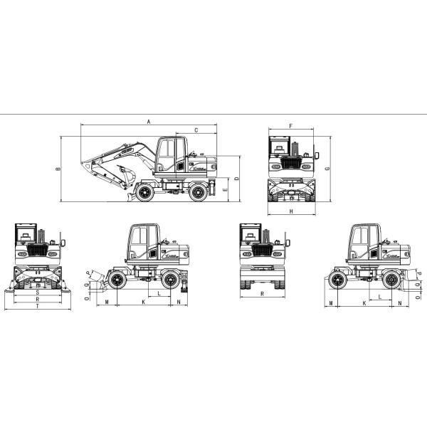 8 Ton 0.3m3 Bucket Wheel Excavator , Long Reach Ground Digger Machine