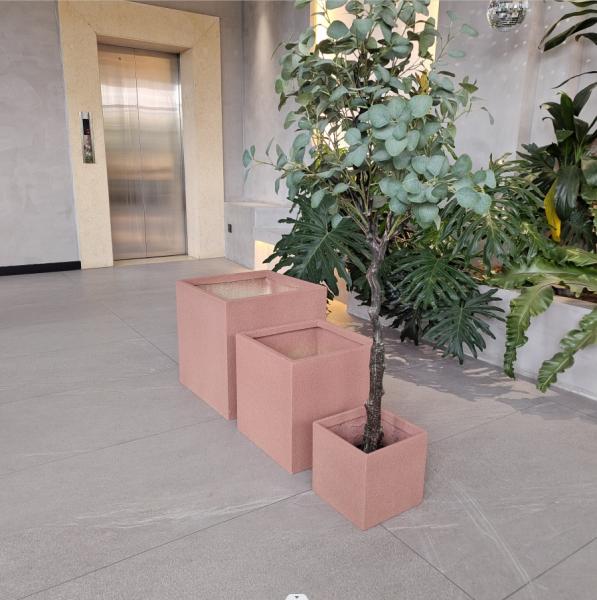 Plantadores de flores de fibra de vidro para jardim Decoração interna e externa